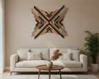 "Cedar Sol" Aztec-Inspired Cedar Mosaic Wall Art