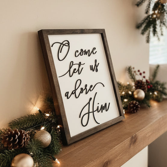 "O Come Let Us Adore Him" Christmas Art