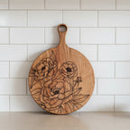 Cherry Peony-Engraved Serving Tray