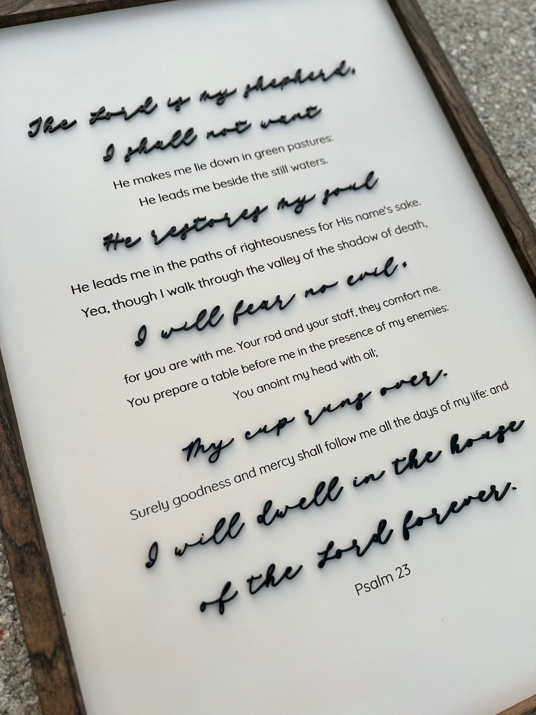 Psalm 23 Scripture Sign