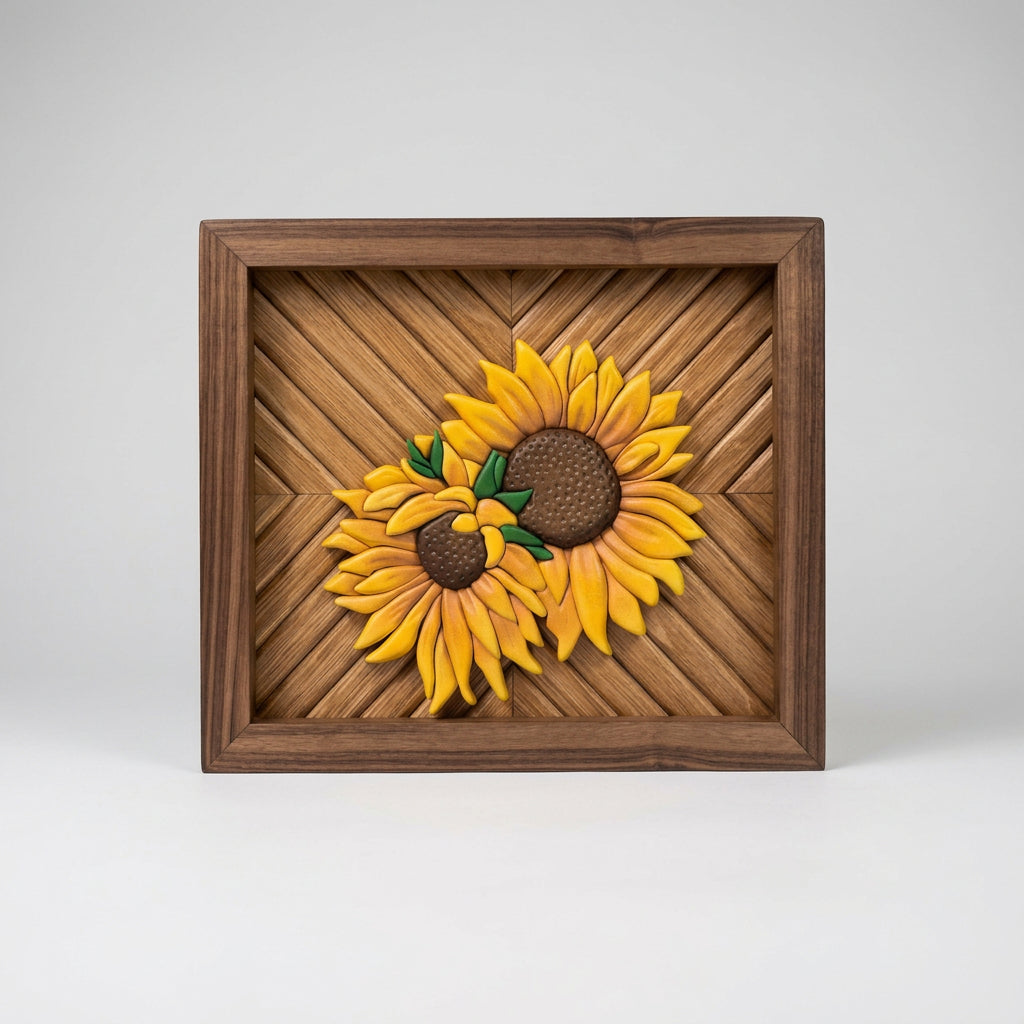 Sunflower Wood Art