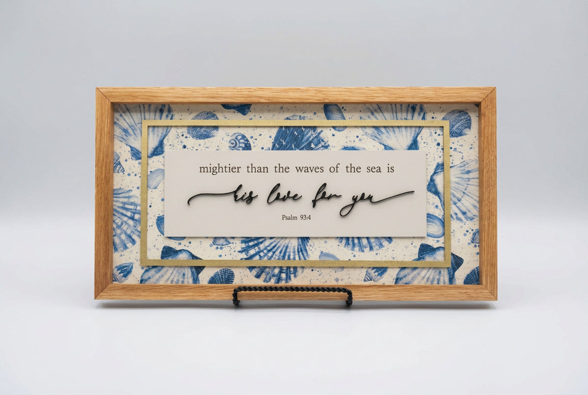 Mightier Than the Waves | Biblical Wood Sign